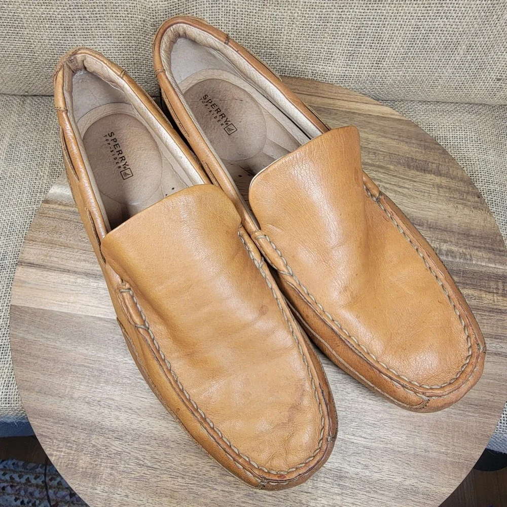 Sperry Top-Sider Brown Leather Driving Loafers Moc Toe Slip On Casual Men's 12M